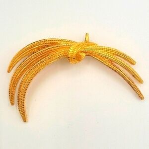 Monet Vintage Signed Gold Tone Wheat Brooch